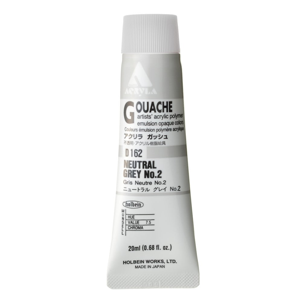 Neutral Grey #2 20ml Holbein Acrylic Gouache Tube D162