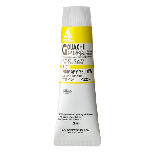 Primary Yellow 20ml Holbein Acrylic Gouache Tube D191
