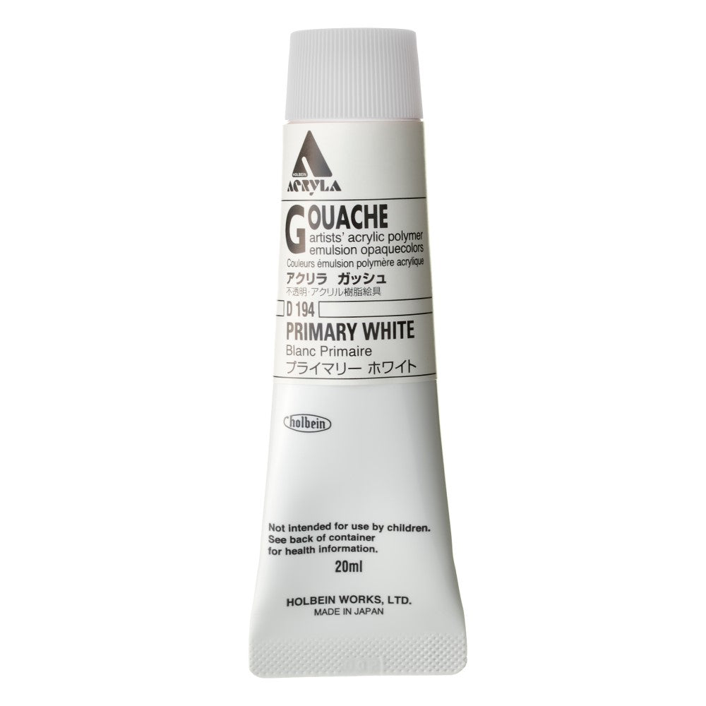 Primary White 20ml Holbein Acrylic Gouache Tube D194