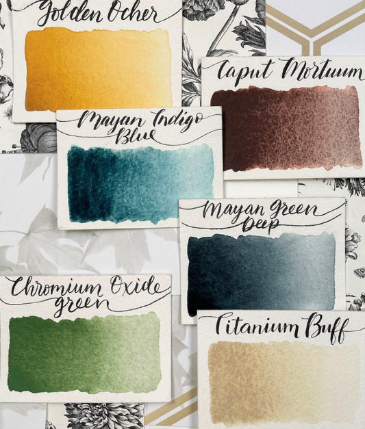 Earth Plein Air 6 Stoneground Paint Co. Metal Half Pan Palette