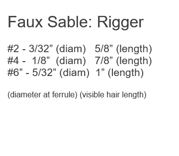 RIGGER Faux Sable FM Dynasty Brushes