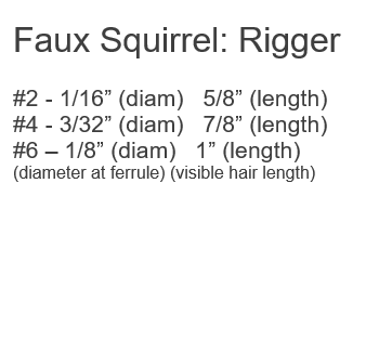 RIGGER Faux Squirrel FM Dynasty Brushes