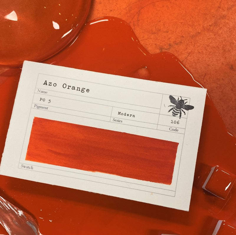 Azo Orange Half Pan Gouache: Stoneground Paint Co.