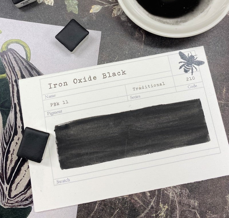 Iron Oxide Black Half Pan Gouache: Stoneground Paint Co.