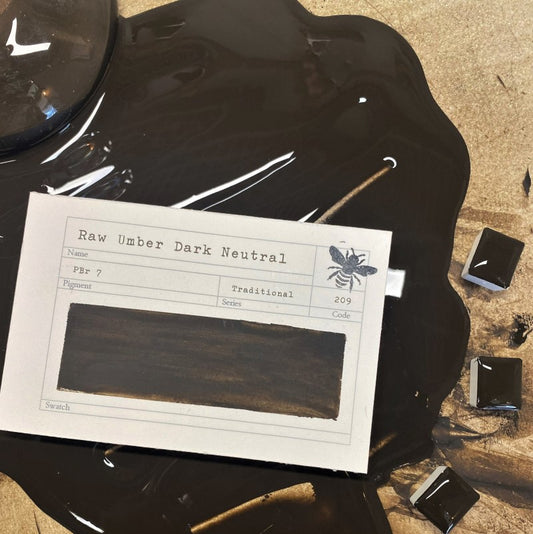 Raw Umber Dark Neutral Half Pan Gouache: Stoneground Paint Co.