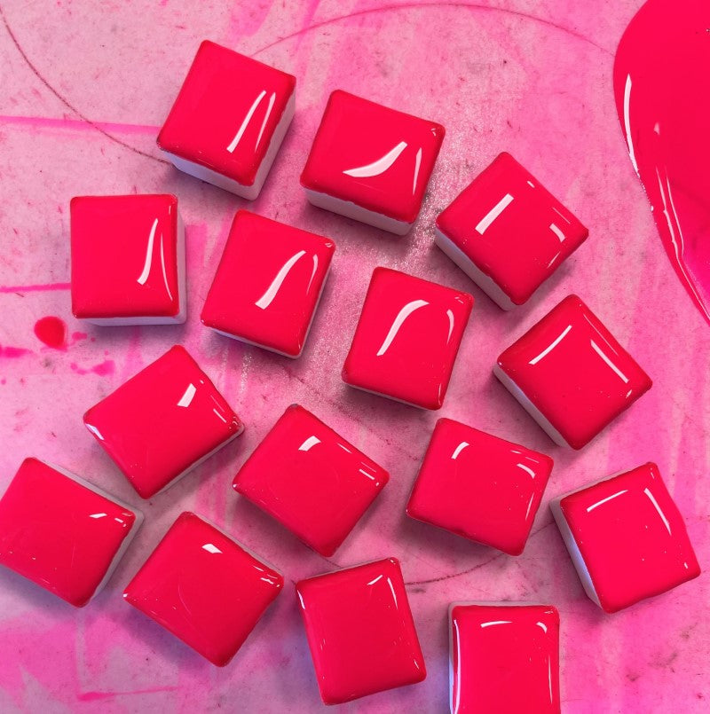 Helium Pink Half Pan Gouache: Stoneground Paint Co.