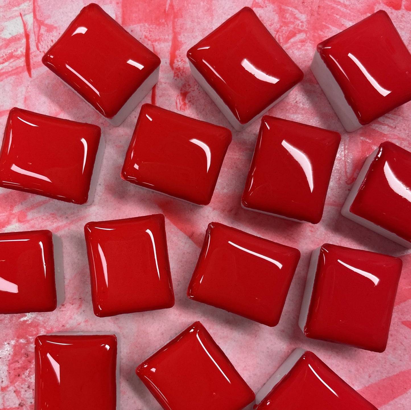 Hydrogen Red Half Pan Gouache: Stoneground Paint Co.