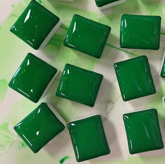 Photon Green Half Pan Gouache: Stoneground Paint Co.