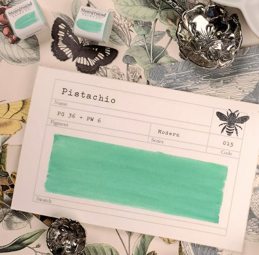 Pistachio Half Pan Gouache: Stoneground Paint Co.