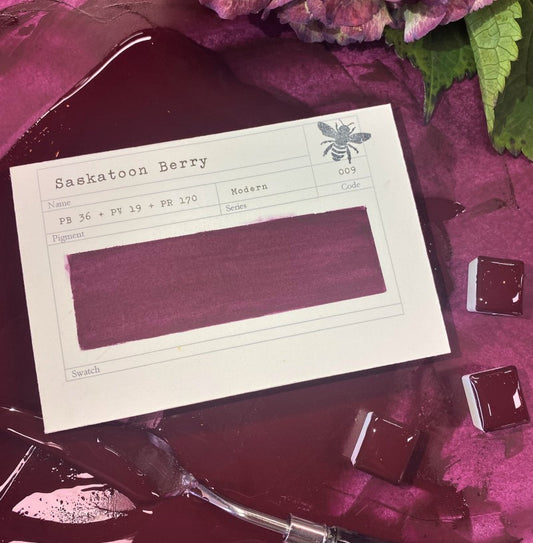 Saskatoon Berry Half Pan Gouache: Stoneground Paint Co.