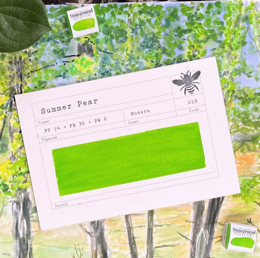 Summer Pear Half Pan Gouache: Stoneground Paint Co.