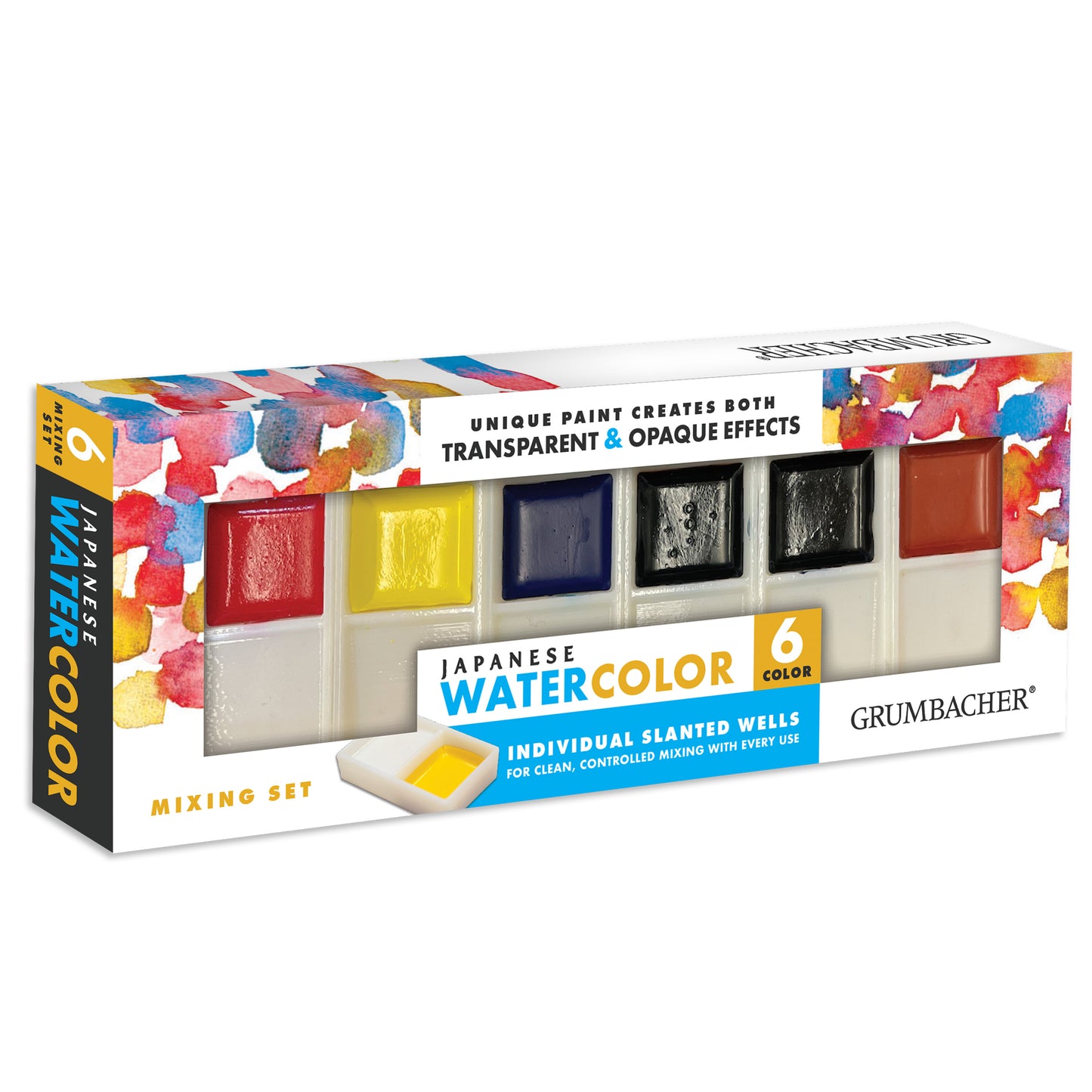 'Mixing' Set Japanese Watercolor Paint by Grumbacher: 6 colors