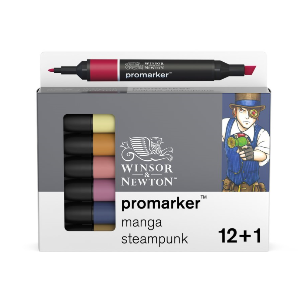 12+1 #0290143 Manga Steampunk Winsor & Newton (Alcohol) ProMarker Set