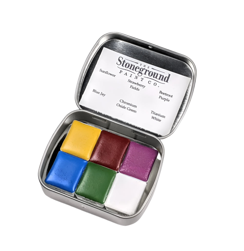 Gouache Mint Gardener 6 Stoneground Paint Co. Metal Palette
