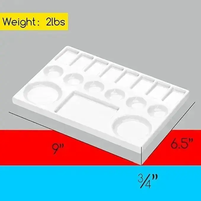 6.5" Rectangle Ceramic Palette