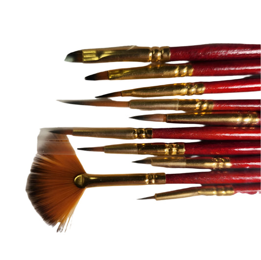 Simply Acrylic Detail & Miniatures Brush Set / 10 Brushes