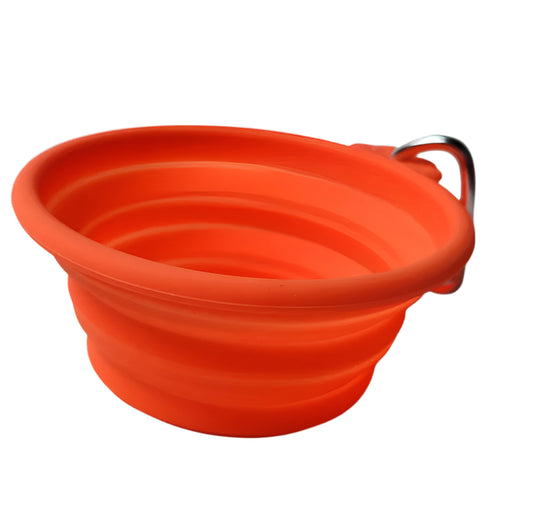 Silicone Fl Orange Collapsible Water Bowl 400ml #9001