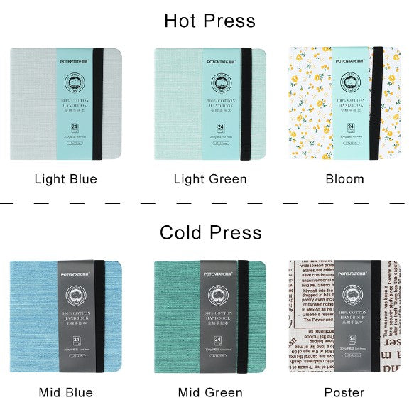 100% Cotton Cold-Press Watercolor Handbook Dark Blue Cover