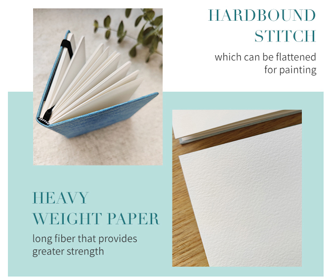 100% Cotton Cold-Press Watercolor Handbook Dark Green Cover