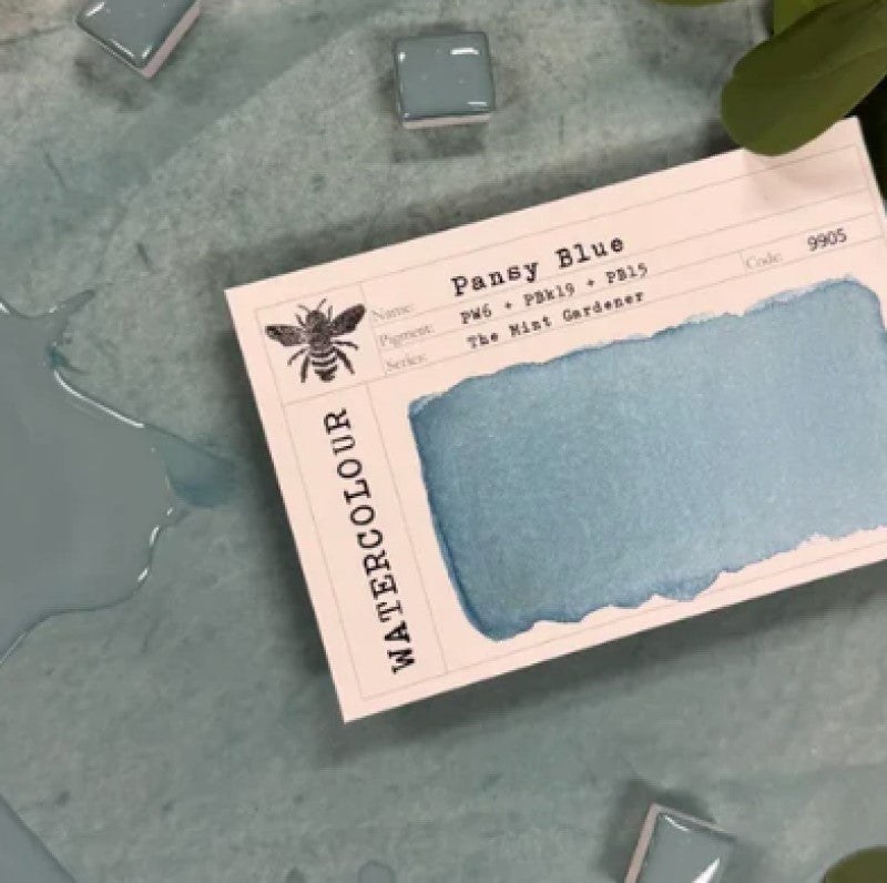Pansy Blue Half Pan Watercolor: Stoneground Paint Co.