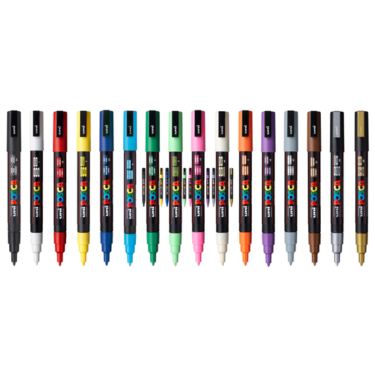 PC-3M Uni Posca Fine Marker Set (16 markers)