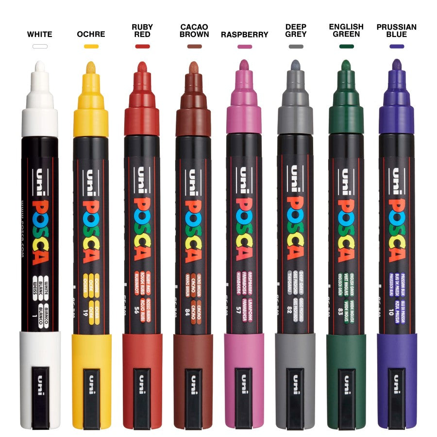 PC-5M DARK Uni Posca Medium Marker Set (8 markers)