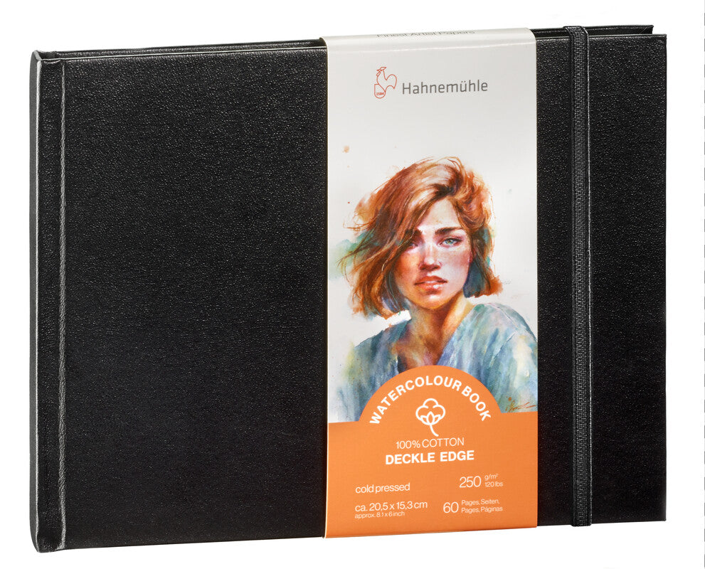 Hahnemuhle 100% Cotton Deckle Edge Watercolour Book-Five Sizes!