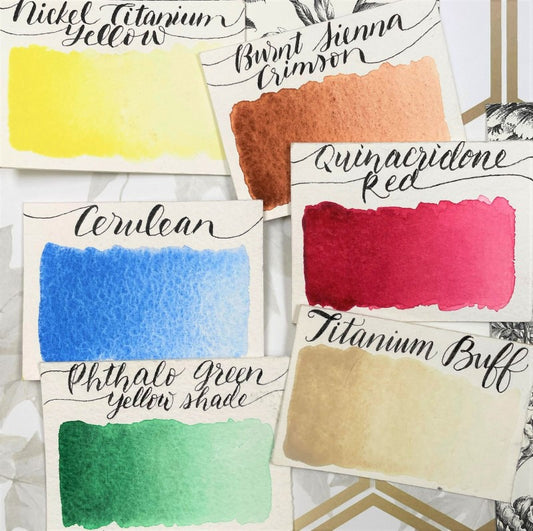 Spring 6 Palette Stoneground Paint Co. Metal Half Pan Palette