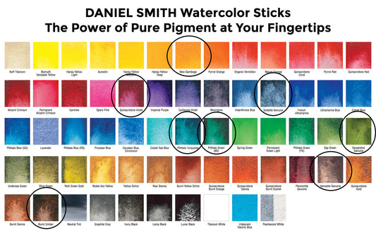 "The Vincent" Daniel Smith Watercolor Sticks (with bonus pouch)