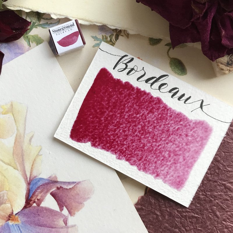Bordeaux Half Pan Watercolor: Stoneground Paint Co.