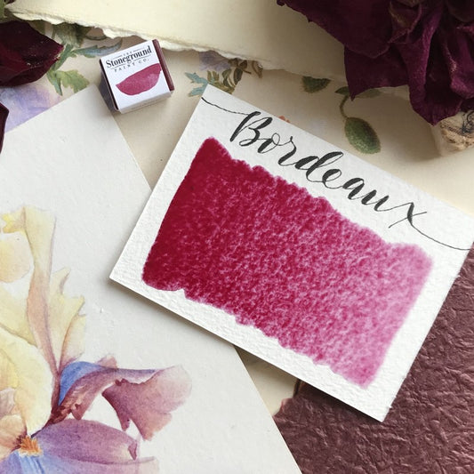 Bordeaux Half Pan Watercolor: Stoneground Paint Co.