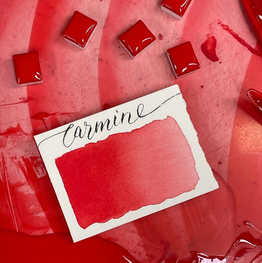 Carmine Half Pan Watercolor: Stoneground Paint Co.