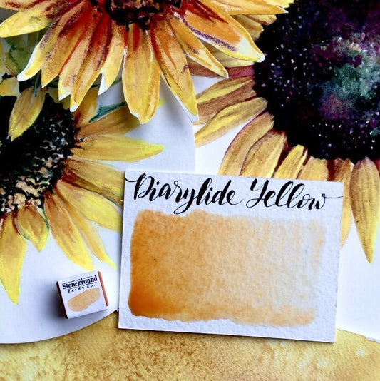 Diarylide Yellow Half Pan Watercolor: Stoneground Paint Co.