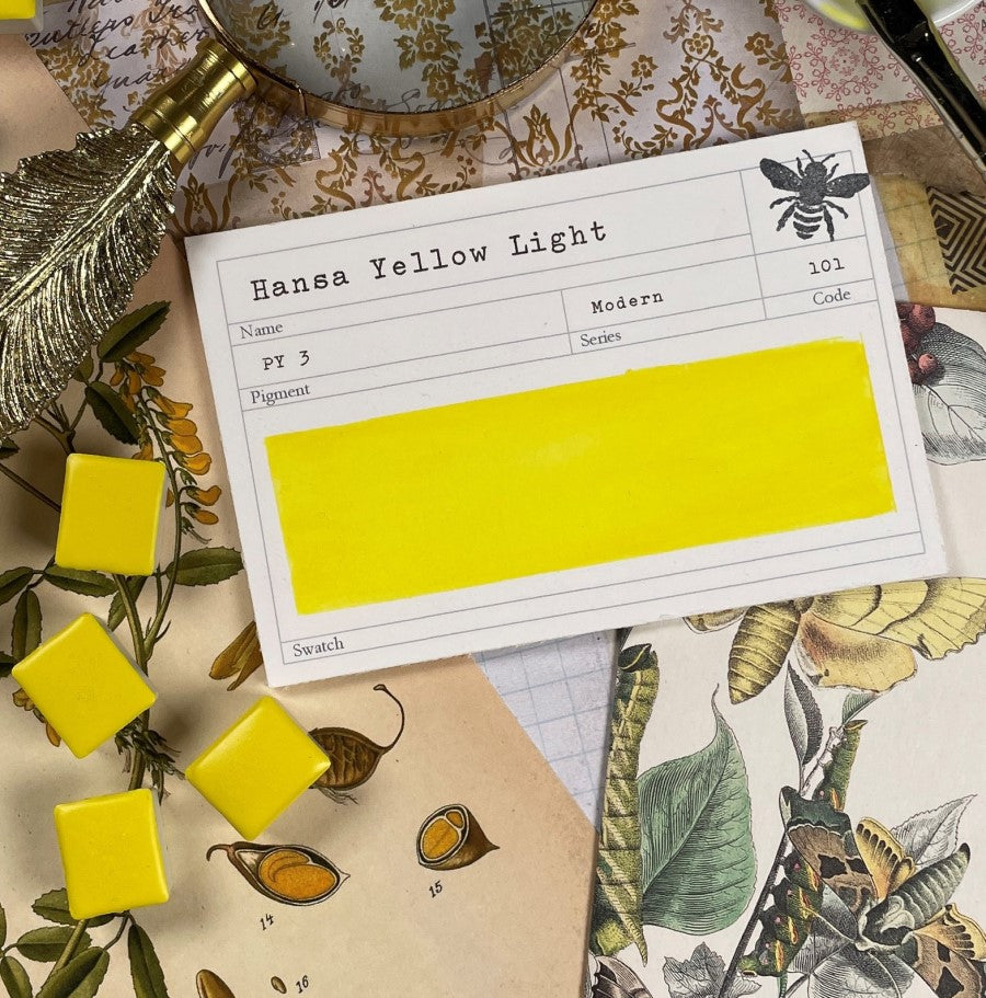 Hansa Yellow Light Half Pan Gouace: Stoneground Paint Co.