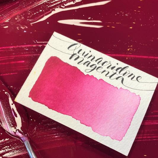 Quinacridone Magenta Half Pan Watercolor: Stoneground Paint Co.