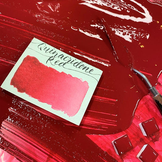 Quinacridone Red Half Pan Watercolor: Stoneground Paint Co.
