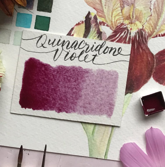 Quinacridone Violet Half Pan Watercolor: Stoneground Paint Co.