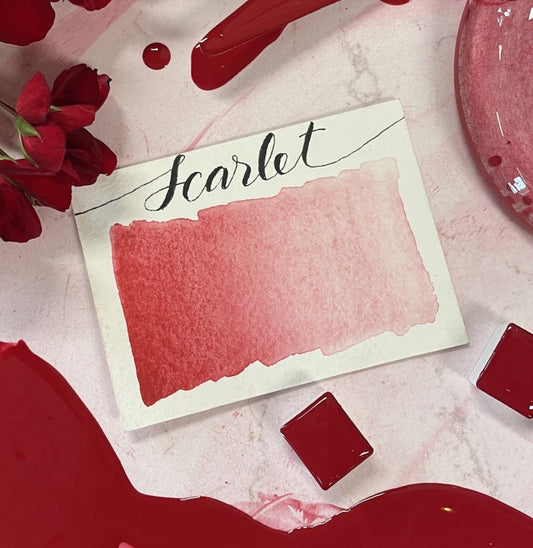Scarlet Half Pan Watercolor: Stoneground Paint Co.