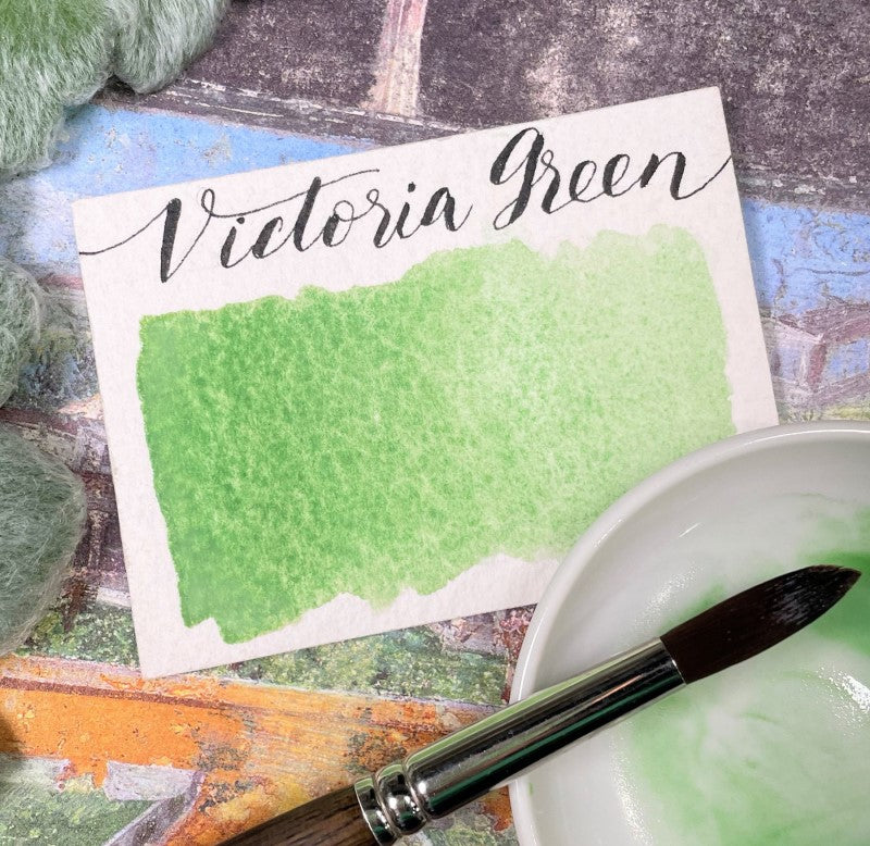 Victoria Green Half Pan Watercolor: Stoneground Paint Co.