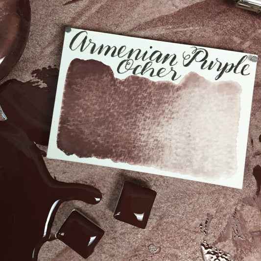 Armenian Purple Ochre Half Pan Watercolor: Stoneground Paint Co.