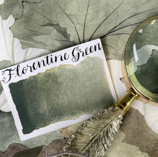 Florentine Green Half Pan Watercolor: Stoneground Paint Co.