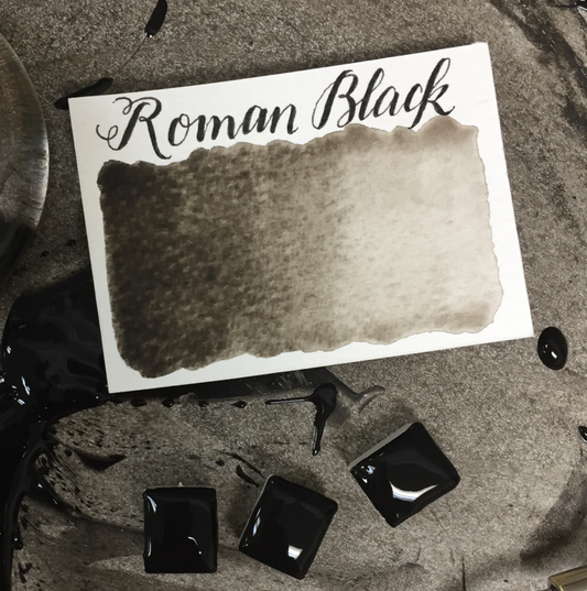 Roman Black Half Pan Watercolor: Stoneground Paint Co.