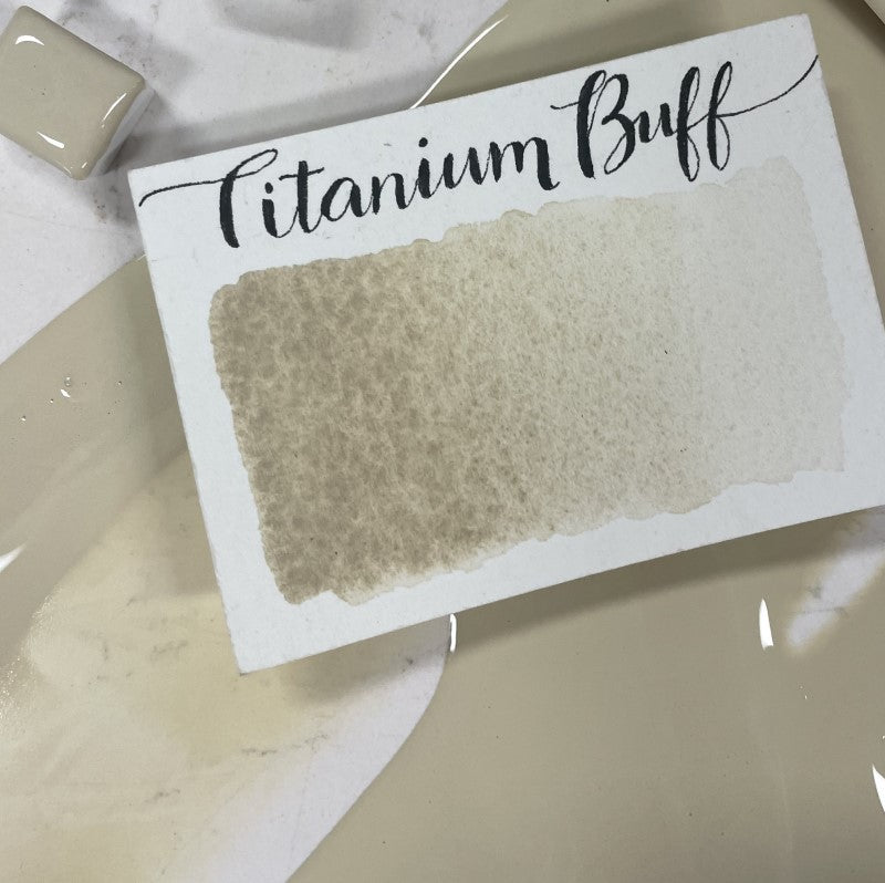 Titanium Buff Half Pan Watercolor: Stoneground Paint Co.
