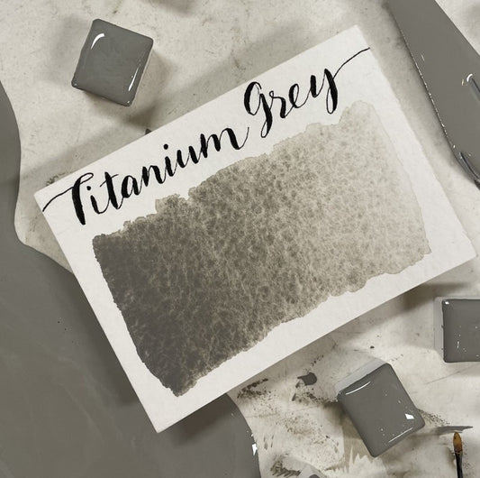Titanium Grey Half Pan Watercolor: Stoneground Paint Co.