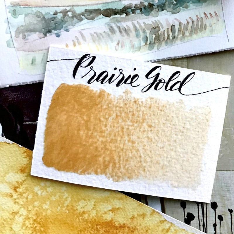 Prarie Gold (Pearlescent) Half Pan Watercolor: Stoneground Paint Co.