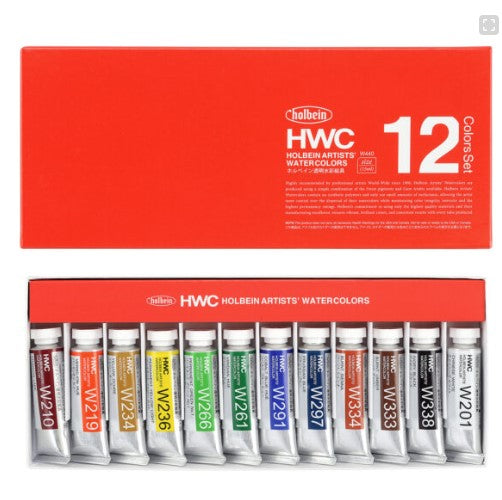 Holbein Artists' Watercolor: 12 Color Set - 15ml tubes