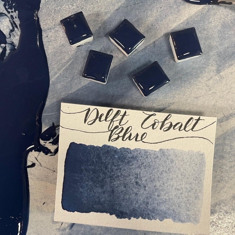 Delft Blue Half Pan Watercolor: Stoneground Paint Co.