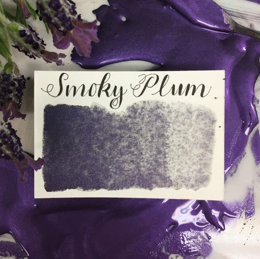 Smoky Plum (Pearlescent) Half Pan Watercolor: Stoneground Paint Co.