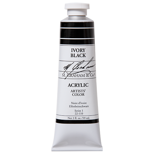 Ivory Black 2oz (59ml) Acrylic Paint Tube