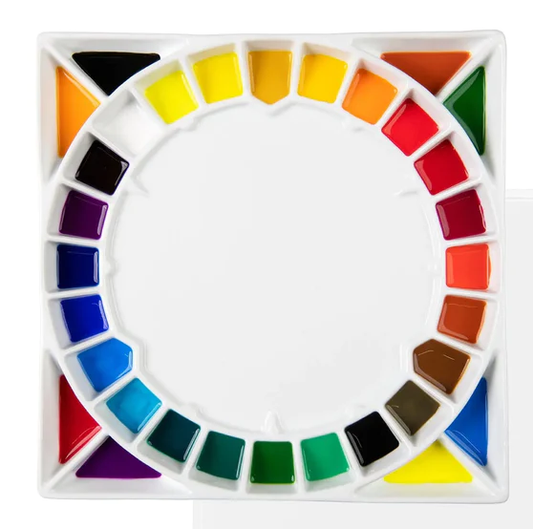 Large Artist Porcelain Palette with Lid